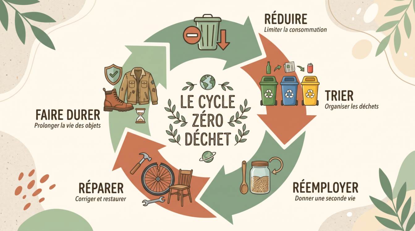 Flat-lay-cycle-zero-dechet