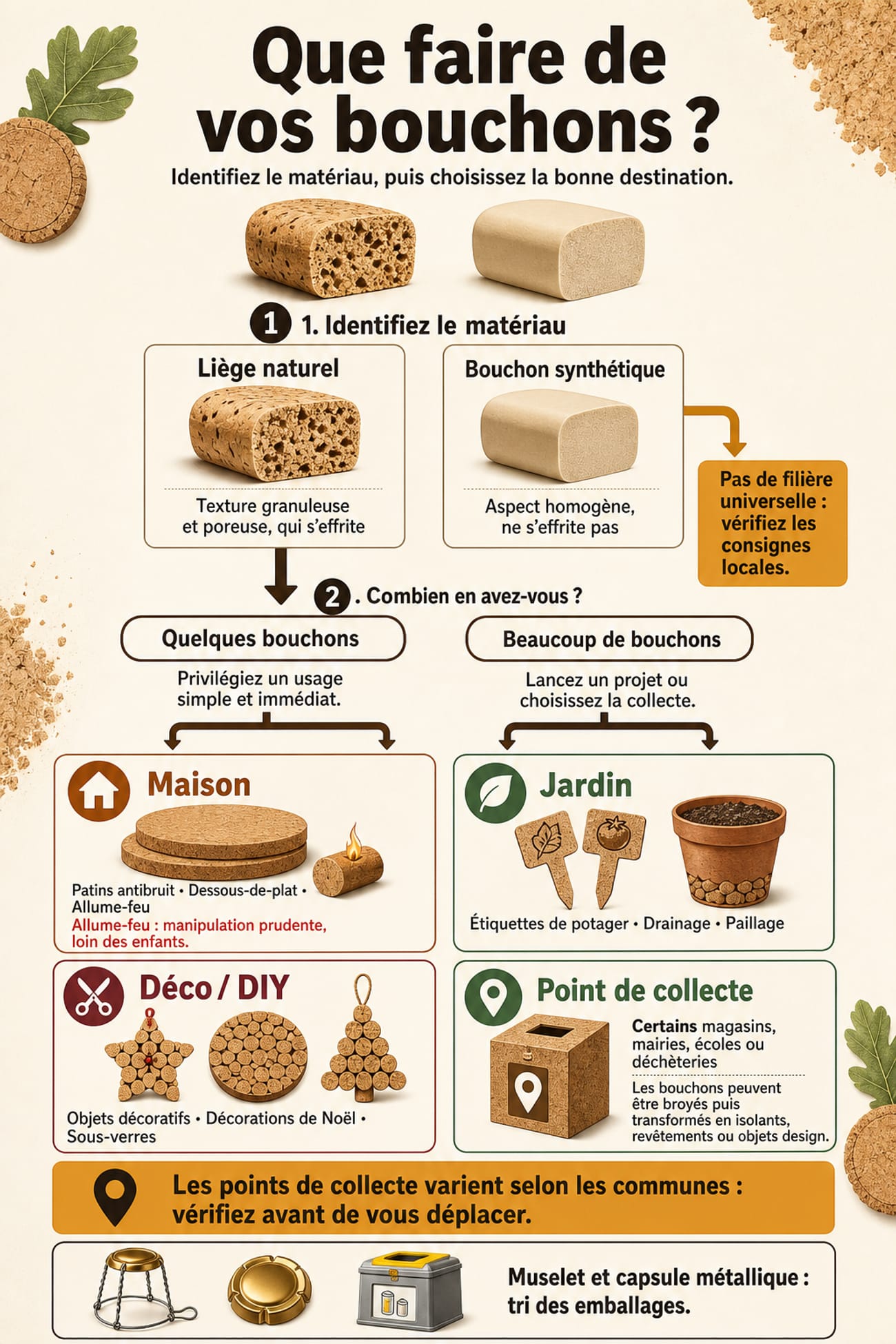 Infographie arbre de décision bouchons de liège